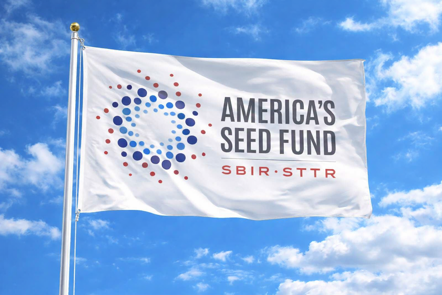 Americas Seed Fund flag in wind