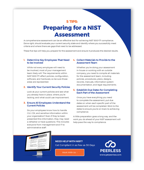 Tip Sheet: 5 Tips to Prepare for a NIST Assessment